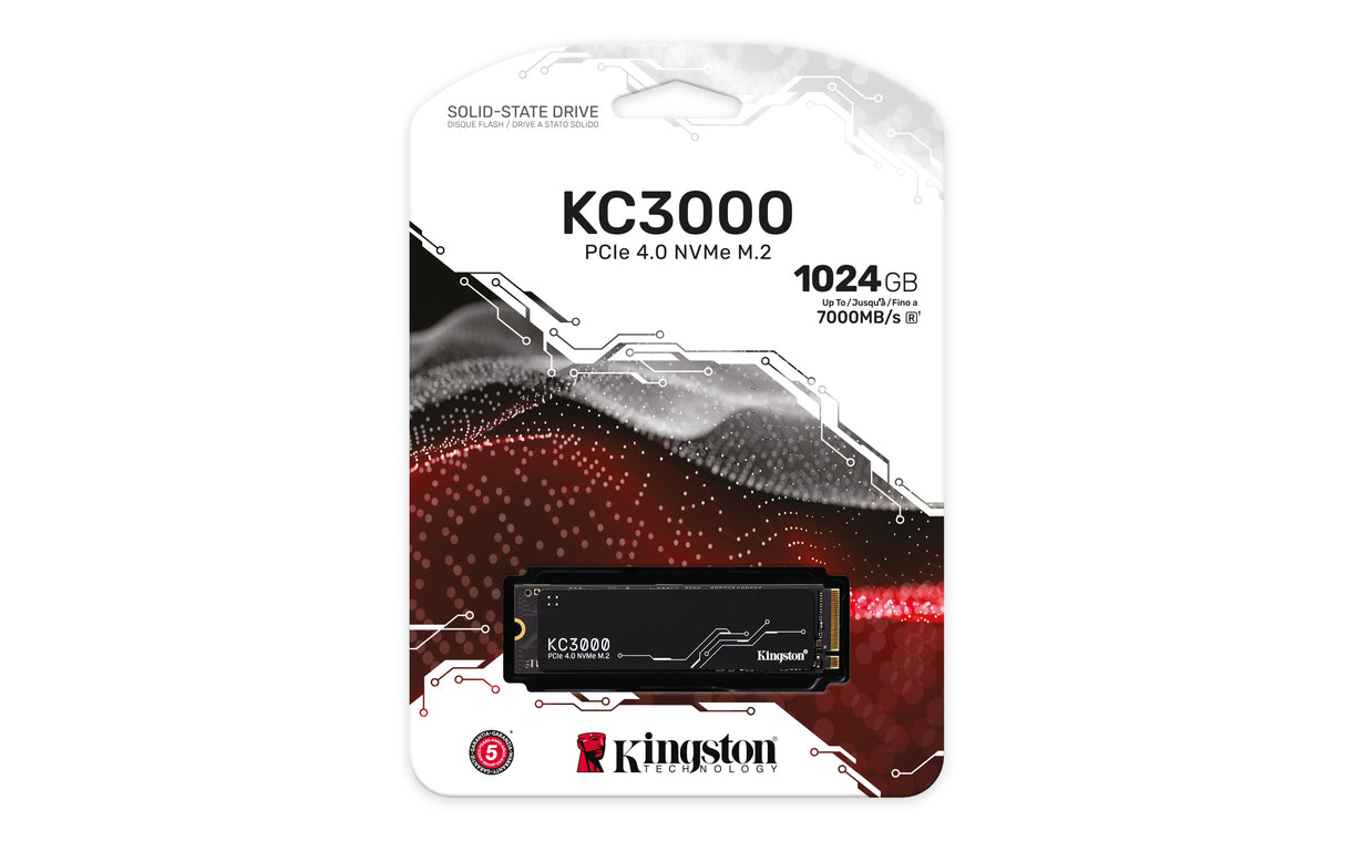 Kingston Technology KC3000 1 TB M.2 PCI Express 4.0 NVMe 3D TLC, 7000 MB/s