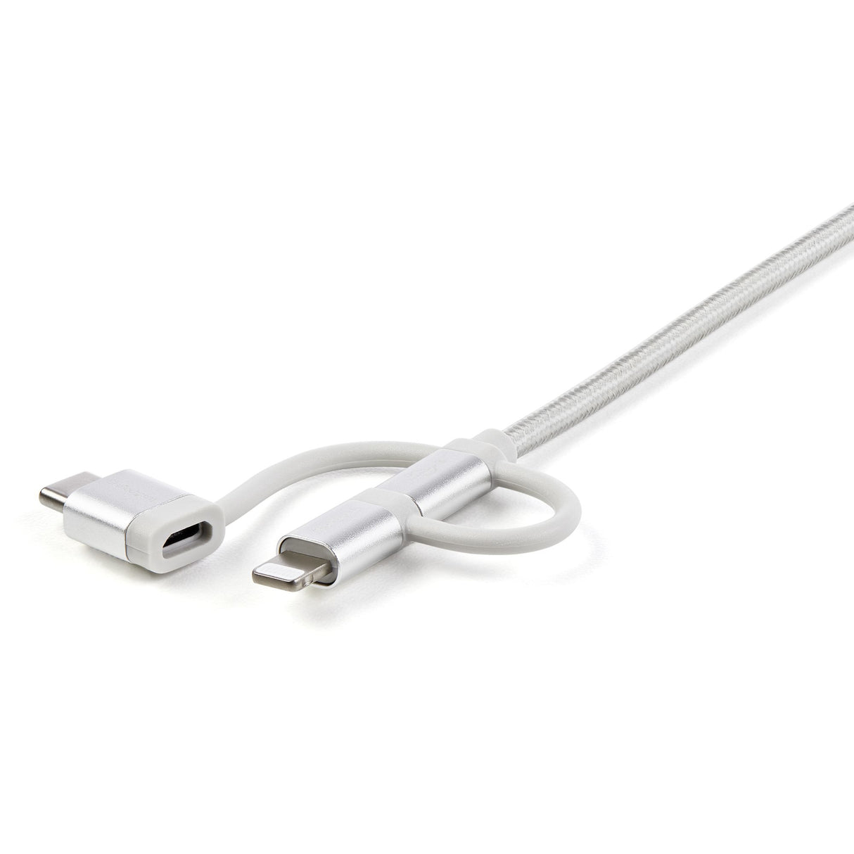 StarTech.com Cable Trenzado de 1m USB a Lightning USB-C y Micro USB - Cable Cargador para Teléfono Móvil iPhone iPad Tablet Cable USB 2.0 USB A Micro-USB B Macho