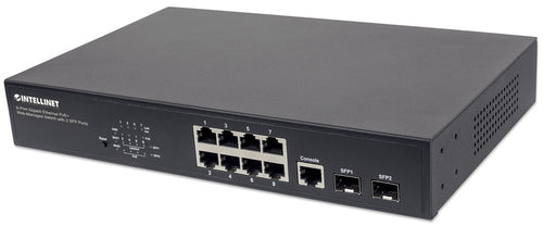 Intellinet Commutateur réseau (switch) Gigabit Ethernet PoE+ administrable via le Web 8 ports avec 2 ports SFP, IEEE 802