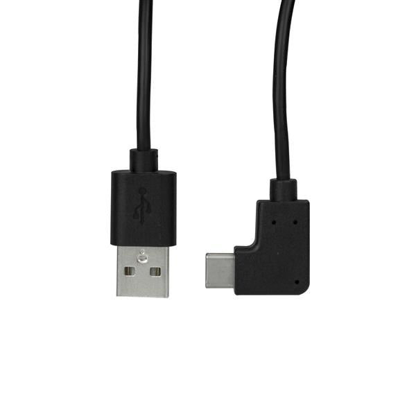 StarTech.com Cable de Carga y Sincronización USB-A a USB-C de 1m - Cable de Datos USB-A a USB Tipo C - Cable Acodado USB Tipo C - M/M - Negro Cable USB 2.0 USB A USB C Macho/Macho