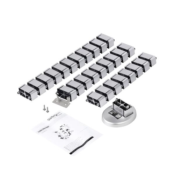 StarTech.com CMVBMOD Cable Escritorio Pasacables Plata Plástico, Acero