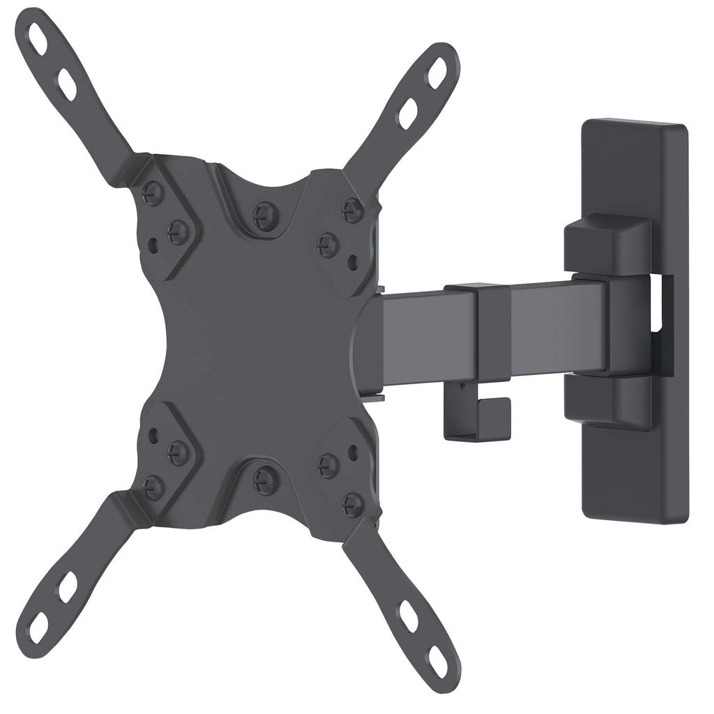 Manhattan Soporte de pared para TV/monitores (Inclinación y Giro 2 pivotes), pantallas 13"–42", Compatibilidad VESA: de 75x75 a 200x200 mm (verifique las dimensiones de los cuatro orificios de montaje traseros), carga máxima 20 kg Monitor Negro