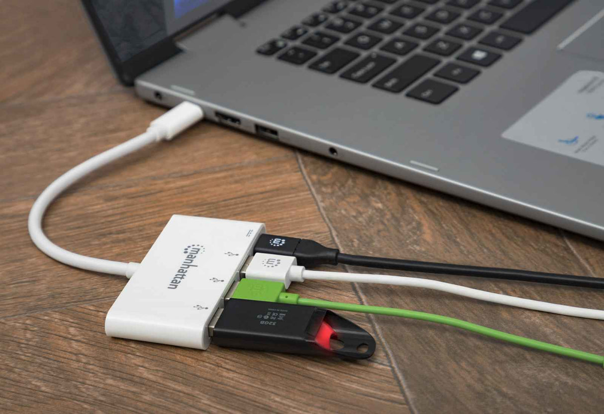 Manhattan Hub de 3 puertos USB 3.2 Gen 1 con Power Delivery, MAN-163552