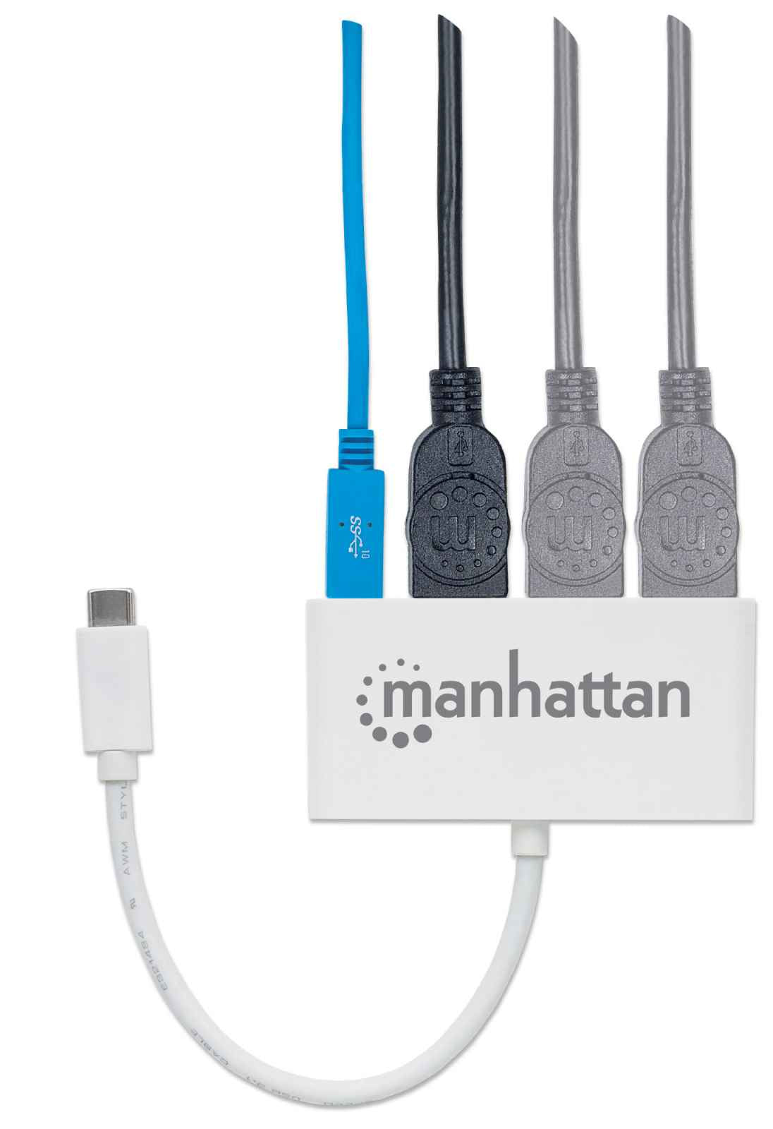 Manhattan Hub de 3 puertos USB 3.2 Gen 1 con Power Delivery, MAN-163552