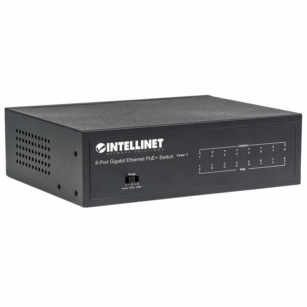 Intellinet Commutateur réseau (switch) Gigabit Ethernet PoE+ 8 ports, compatible IEEE 802.3at/af, budget PoE 60 W, forma