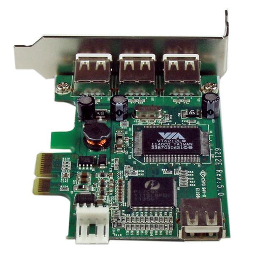 StarTech.com Adaptador Tarjeta PCI Express Perfil Bajo USB 2.0 Alta Velocidad - 3 Externos y 1 Interno Tarjetas y adapta