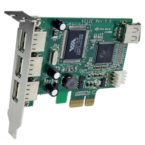 StarTech.com Adaptador Tarjeta PCI Express Perfil Bajo USB 2.0 Alta Velocidad - 3 Externos y 1 Interno Tarjetas y adapta