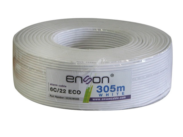Enson 32203W305 cable de señal 305 m Blanco, Multi-Wire 22 AWG, Cobre, 1 pieza(s)