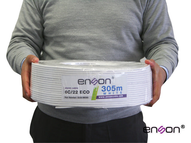 Enson 32203W305 cable de señal 305 m Blanco, Multi-Wire 22 AWG, Cobre, 1 pieza(s)