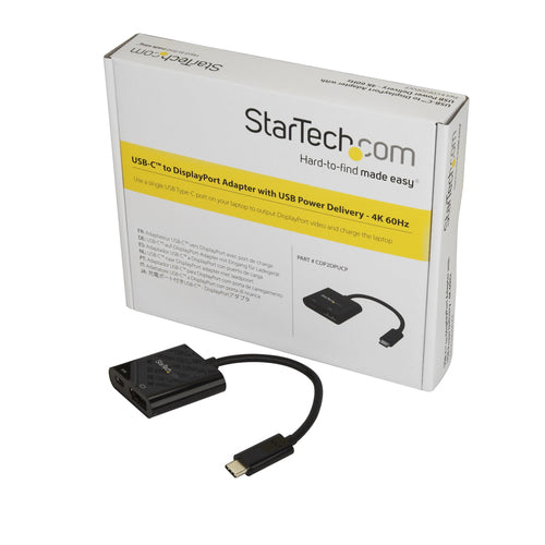 StarTech.com Adaptador USB C a DisplayPort con Entrega de Alimentación - 4K 60Hz HBR2 - Conversor USB Tipo C a Monitor D