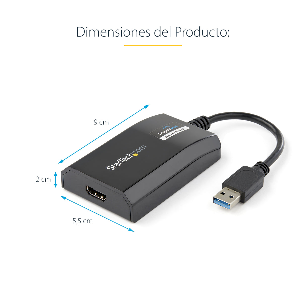 StarTech.com Adaptador USB 3.0 HDMI - Certificado con DisplayLink - 1920x1200 Adaptadores gráficos USB 3.2 Gen 1 (3.1 Ge