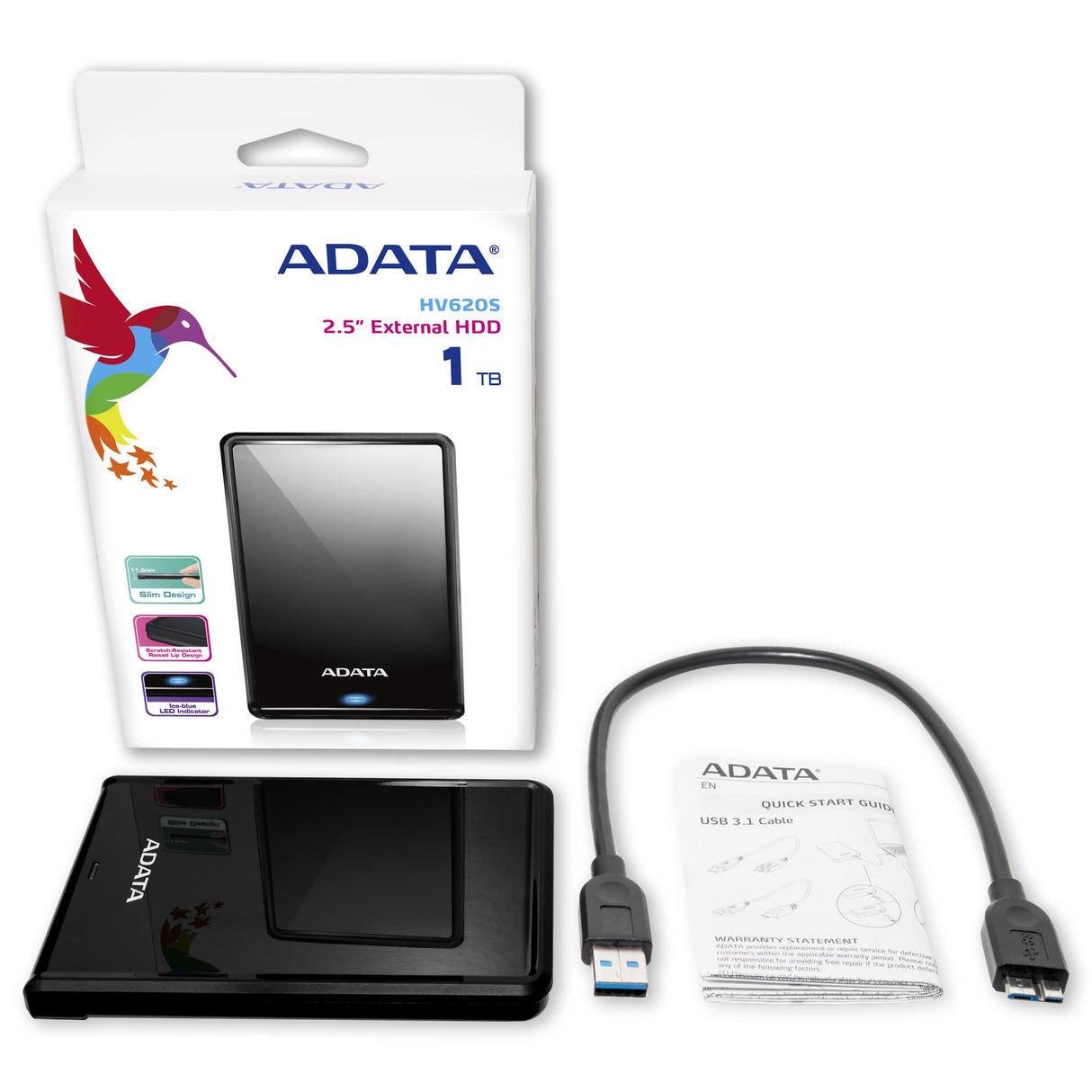 ADATA HV620S discos duros externos 1 GB 2.5 cm (2.5") Unidad de disco duro Micro-USB B