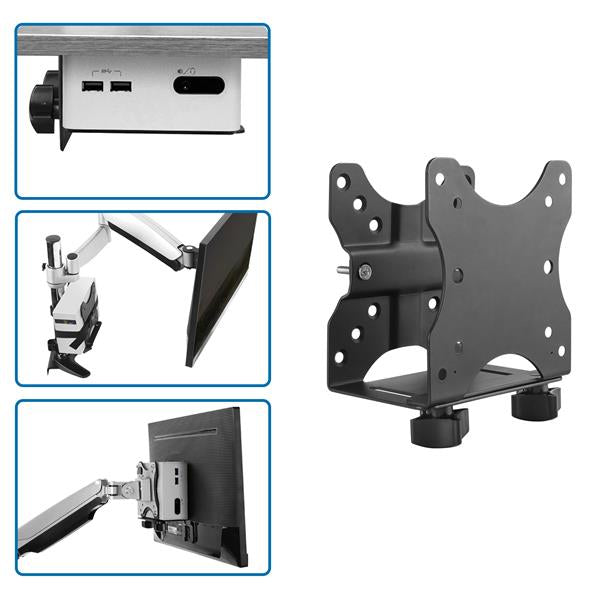 StarTech.com Soporte de Montaje VESA para Clientes Delgados - Caja VESA para Thin Clients - Soporte para Clientes Ligeros soportes para cpu Peana para monitor Escritorio pequeño 5 kg 75 x 75,100 x 100 mm