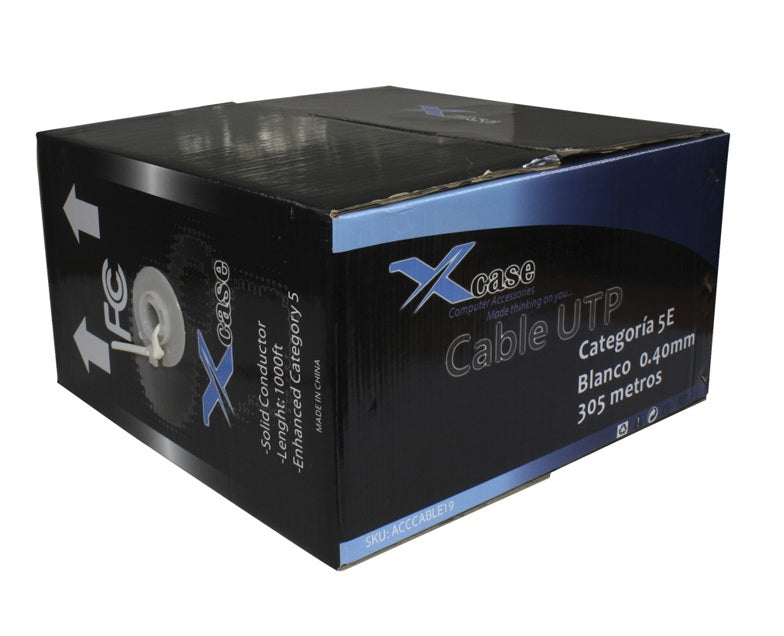 BOBINA XCASE UTP CAT 5E BLANCO 305M 0.40MM CCA M?X 70M