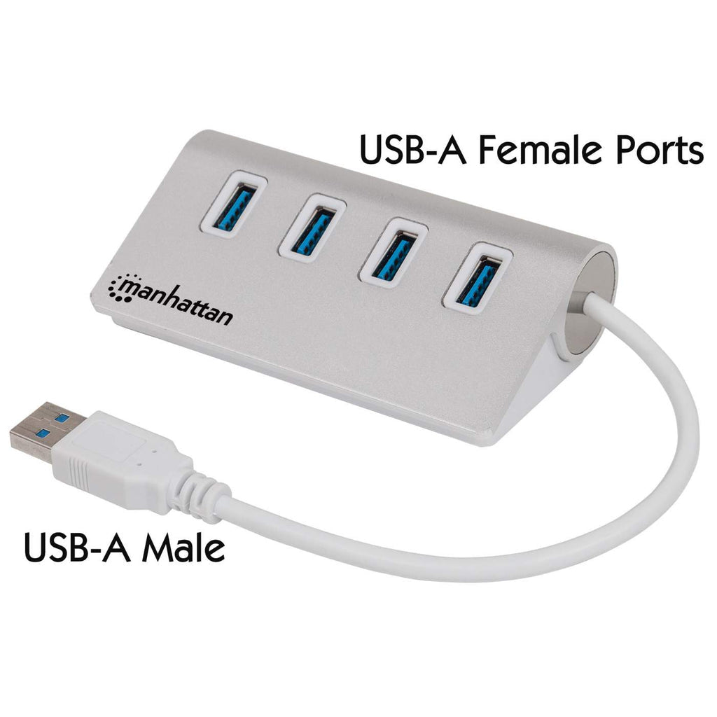 Manhattan Hub USB 3.0 SuperSpeed de 4 Puertos hubs de interfaz USB 3.2 Gen 1 (3.1 Gen 1) Type-A USB 3.2 Gen 1 (3.1 Gen 1) Type-A 4 4