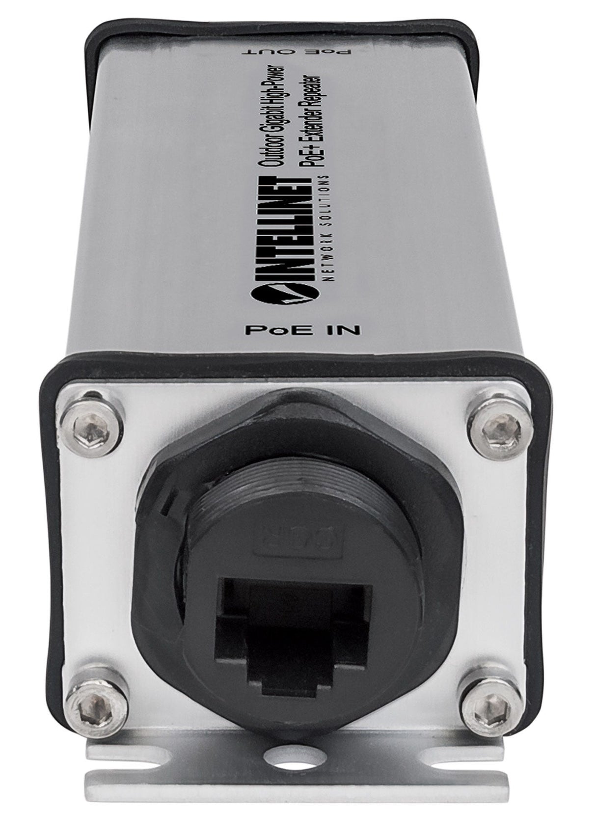 Intellinet Répéteur-extenseur PoE+ Gigabit extérieur haute puissance, IEEE 802.3at/af, portée jusqu’à 100 m, métal, IP65