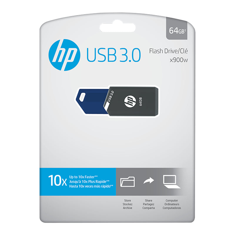 PNY HP x900w unidad flash USB 64 GB USB tipo A 3.2 Gen 1 (3.1 Gen 1) Azul, Gris, Deslizar