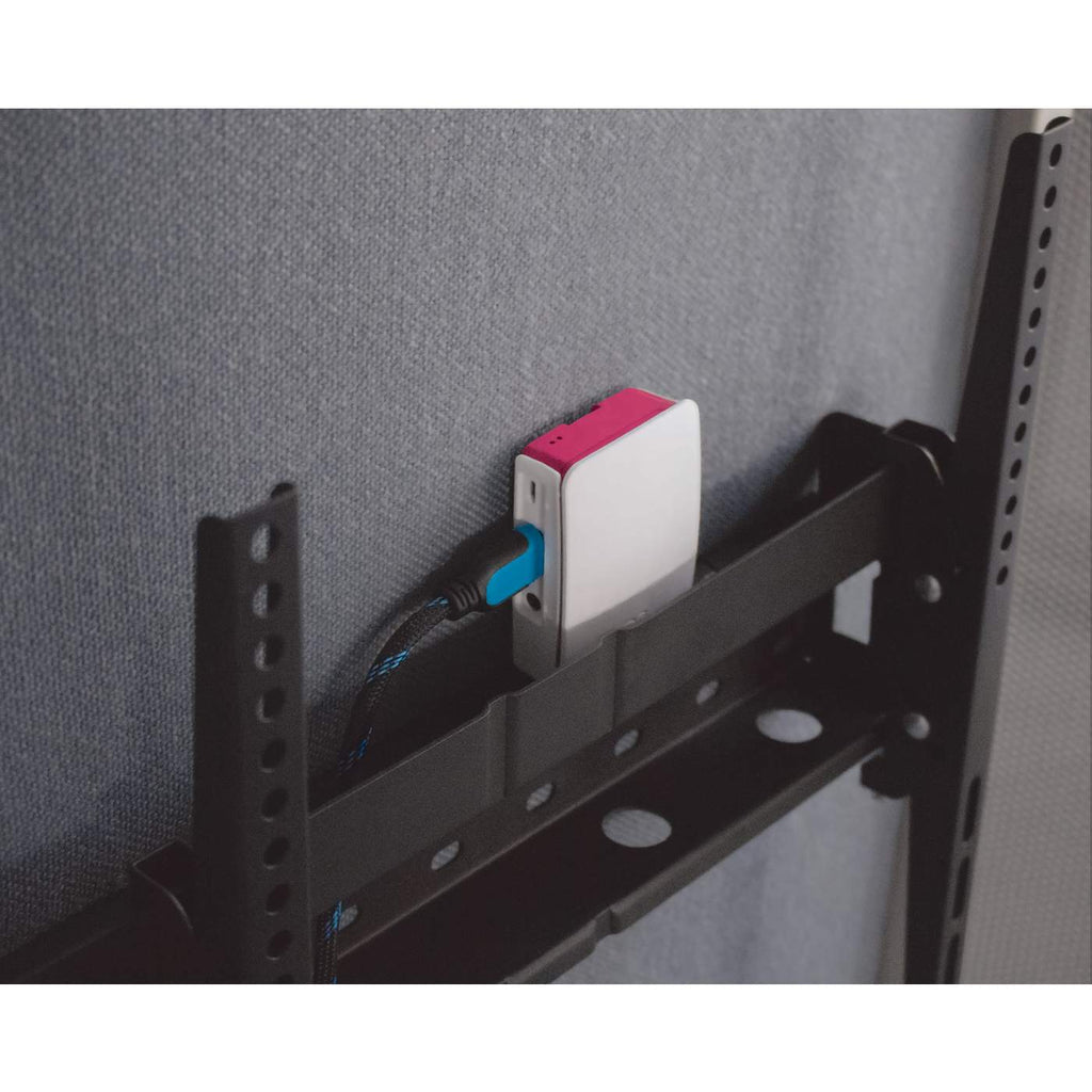 Manhattan Soporte Universal de Pared para Pantalla Plana, con Inclinación y Área de Almacenamiento Monitor Negro