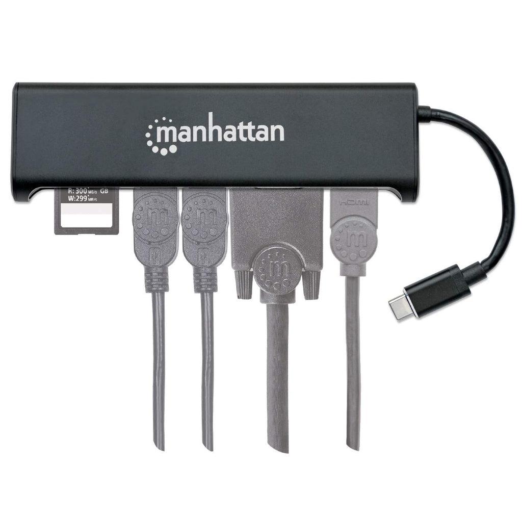 Manhattan Convertidor Docking USB-C Superspeed 4-en-1 a HDMI/VGA Laptop Alámbrico USB 3.2 Gen 1 (3.1 Gen 1) Type-C 2 1