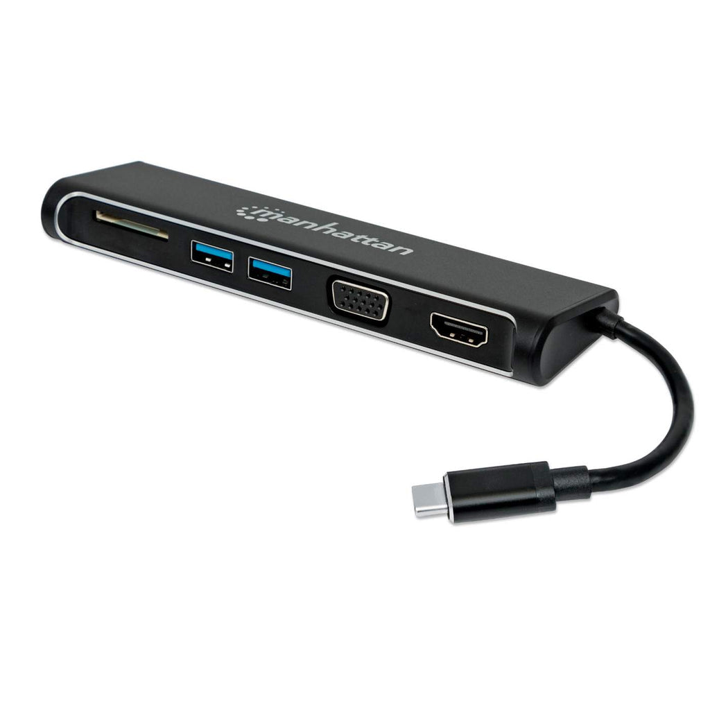 Manhattan Convertidor Docking USB-C Superspeed 4-en-1 a HDMI/VGA Laptop Alámbrico USB 3.2 Gen 1 (3.1 Gen 1) Type-C 2 1