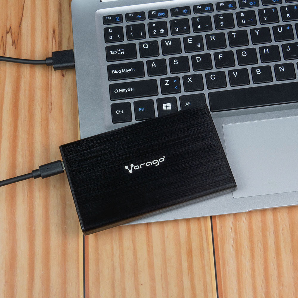 Vorago HDD-202 caja para disco duro externo Cubierta de disco duro/SSD Negro 2.5", SATA, 10 Gbit/s, Conexión USB