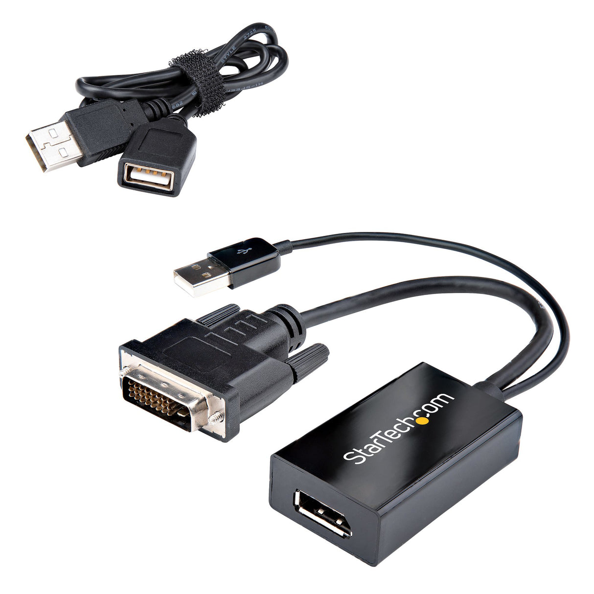 StarTech.com Adaptador DVI a DisplayPort Alimentado por USB - Conversor DVI a DisplayPort - Convertidor DVI-D a DP - 192