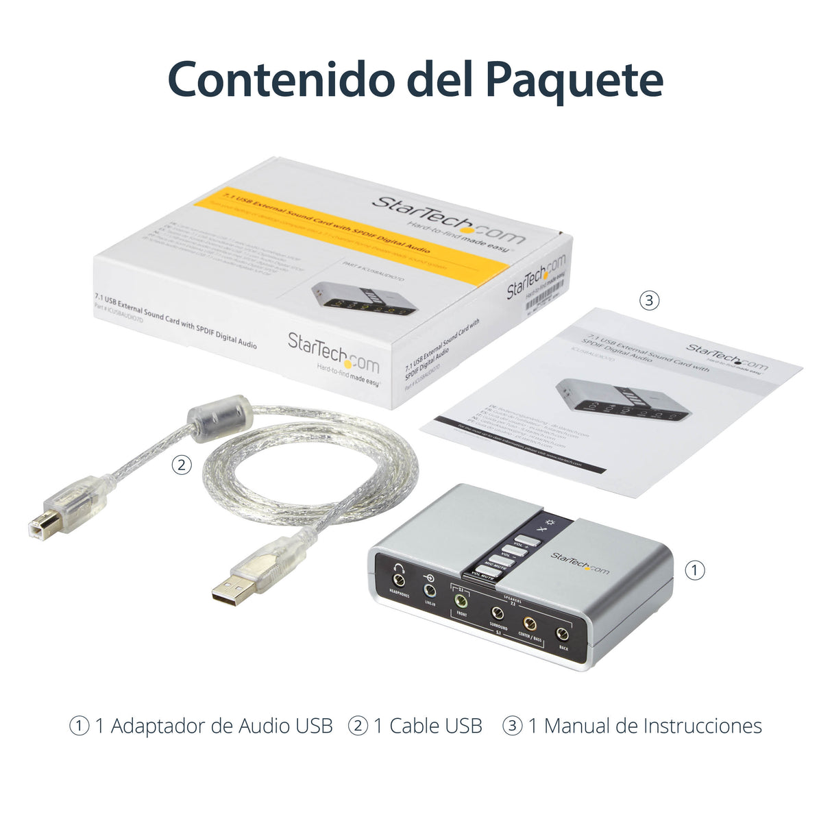 StarTech.com Tarjeta de Sonido 7,1 USB Externa Adaptador Conversor puerto SPDIF Audio Digital Óptico Tarjetas de audio N