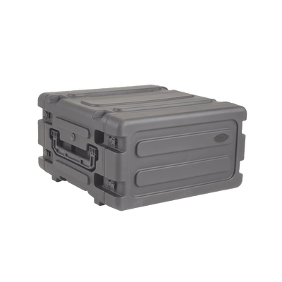 SKB 20" Deep 4U Roto Shockmount Rolling Rack caja para equipo Maletín con ruedas Negro