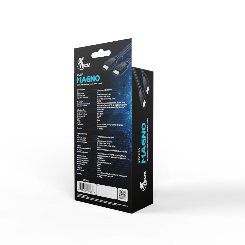 Xtech XTC-636 cable HDMI 1.8 m HDMI Tipo A (Estándar) Negro, 48 Gbit/s