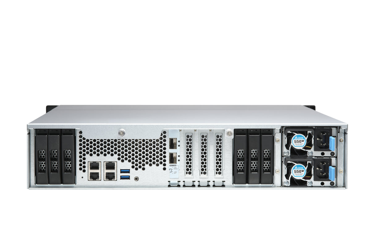 QNAP TS-h1886XU-RP R2 NAS Bastidor (2U) Intel® Xeon® D D-1622 32 GB DDR4 0 TB QuTS hero Negro