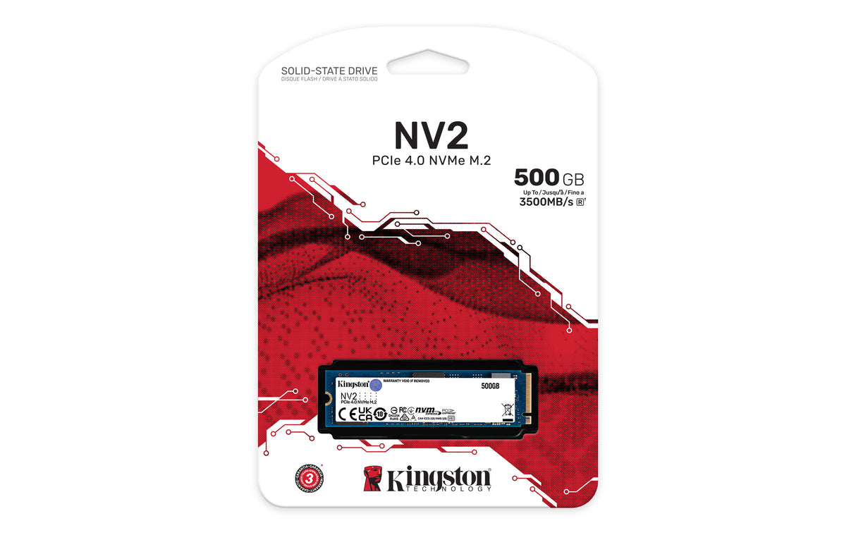 Kingston Technology NV2 unidades internas de estado sólido 500 GB M.2 PCI Express 4.0 Si
