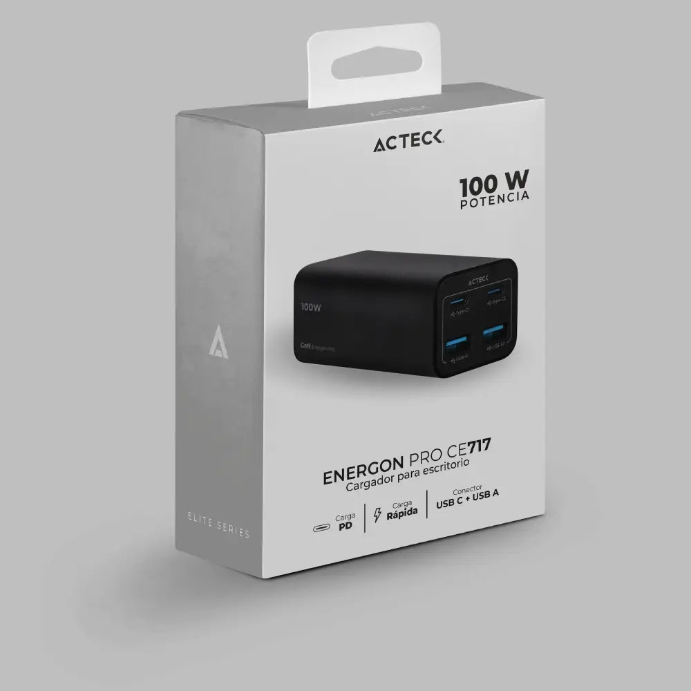 Acteck Energon Mate CE717 Universal Negro Corriente alterna Carga rápida Interior