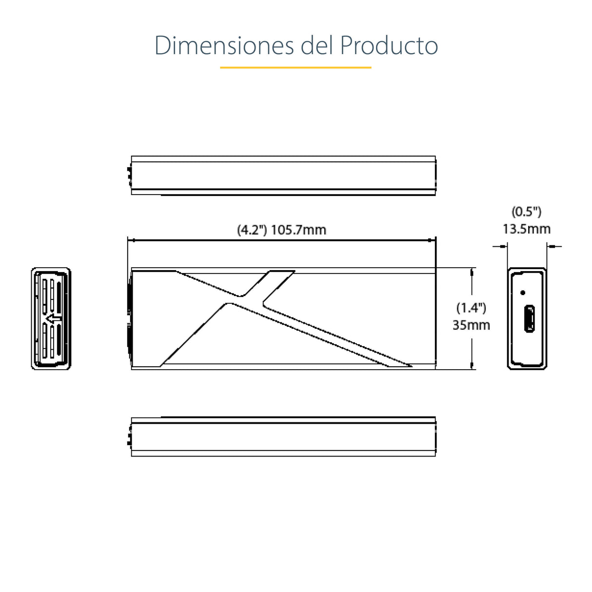 StarTech.com Caja Externa de Aluninio USB-C 10Gbps a NVMe M.2 o SSD M.2 SATA - Sin Herramientas para SSD M.2 NGFF PCIe/S
