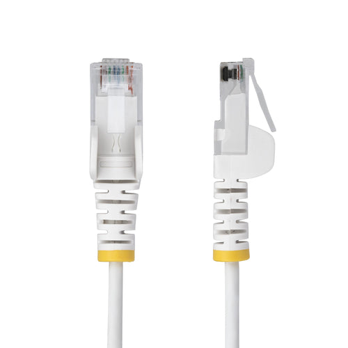 StarTech.com Cable de Red Ethernet CAT6 Delgado sin Enganches Blanco de 7m - Cable RJ45 Snagless Slim 28AWG - Alambre de