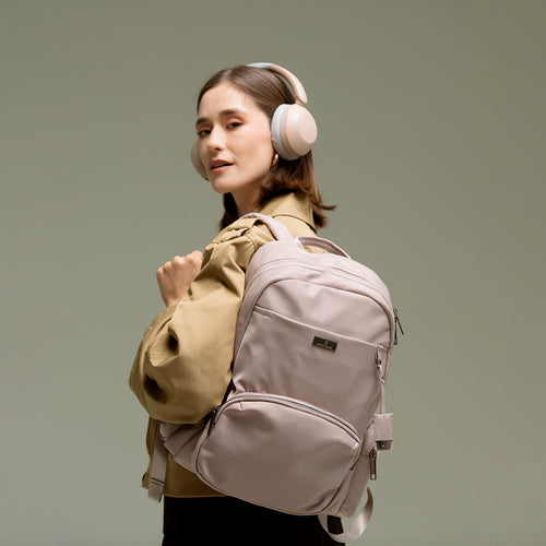 Perfect Choice Petalia mochila Mochila casual Beige Poliéster, Ciudad, Mujer, Compartimento del portátil