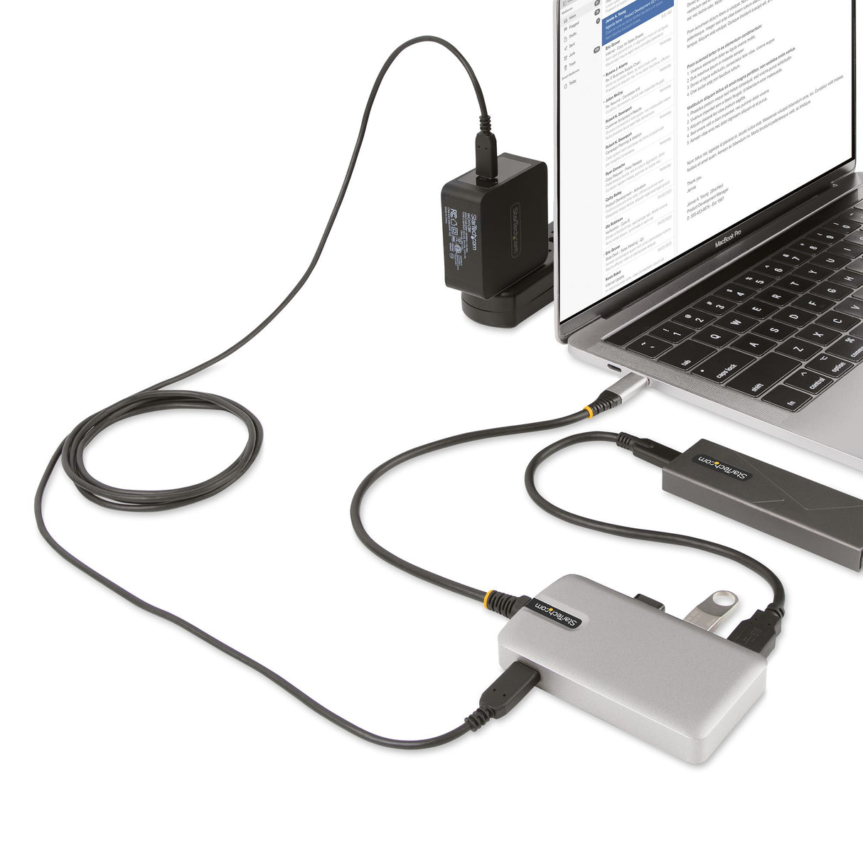 StarTech.com Hub Ladrón USB-C de 4 Puertos con Modo Alt de DP para USB-C y Salida de Vídeo de 4K 60Hz - 3x USB-A - 1x US