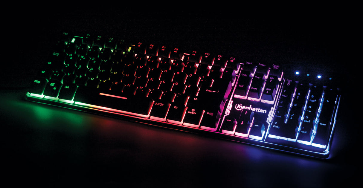 Manhattan Teclado gaming — Edición Base Metálica Teclado Juego Alámbrico USB QWERTY
