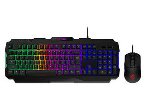 Teclado y Mouse MSI FORGE GK100, USB, RGB, Color Negro, Retroiluminación, Juegos