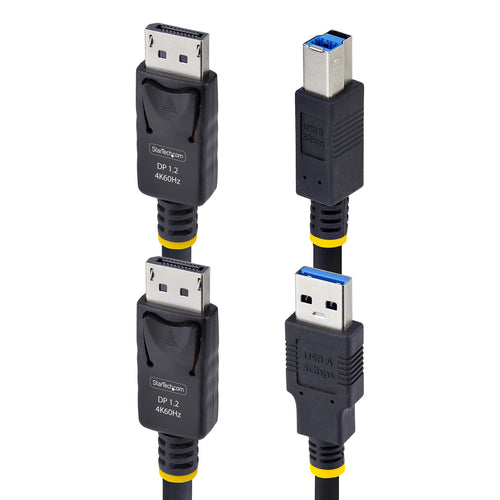 StarTech.com Cable KVM DisplayPort y USB 3.0 5Gbps de 3m - 4K 60Hz - Cable Combo DP 1.2 y USB para Switch Conmutador KVM