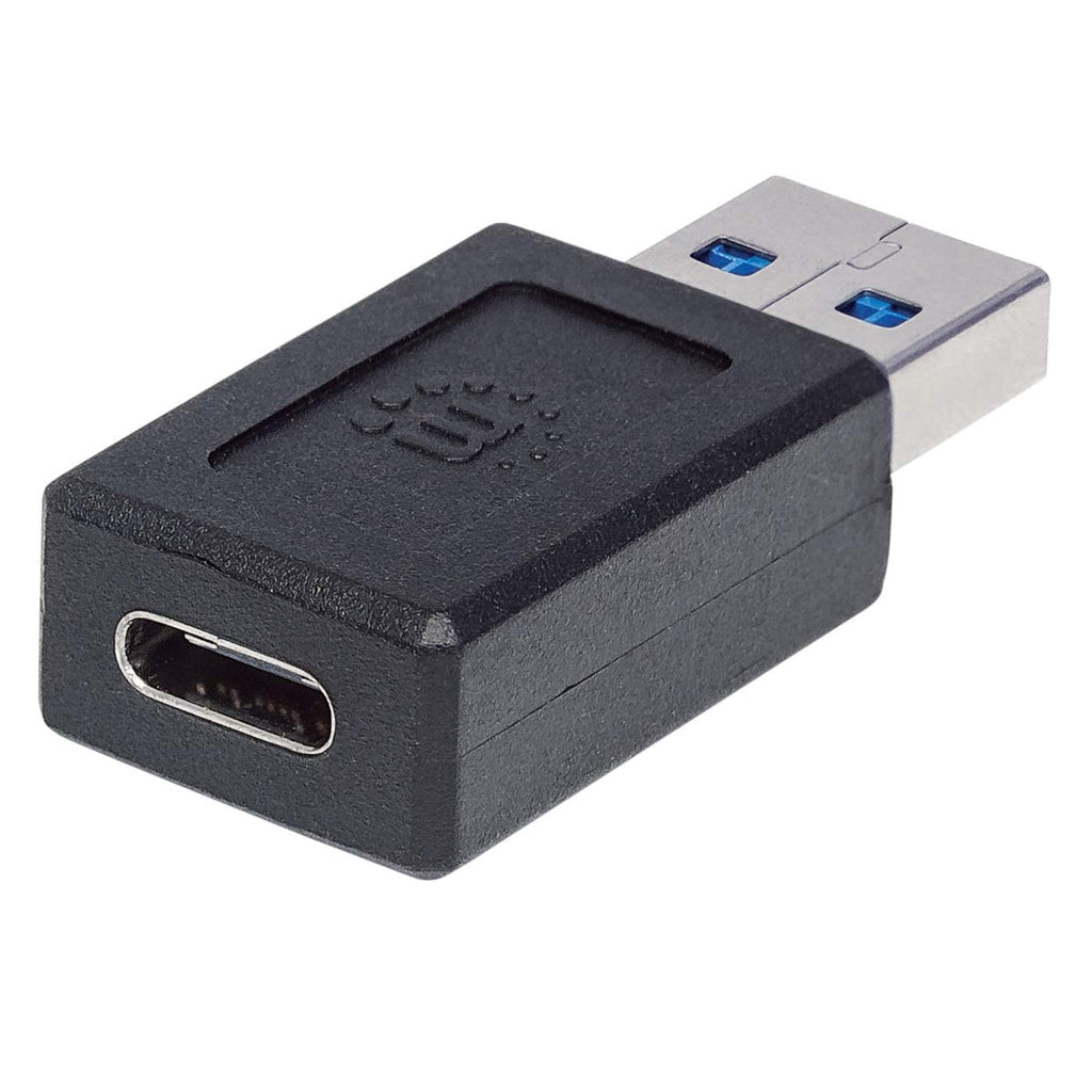 Manhattan Adaptador de USB-A a USB-C con Súper Velocidad Cable USB-A USB-C Macho Hembra