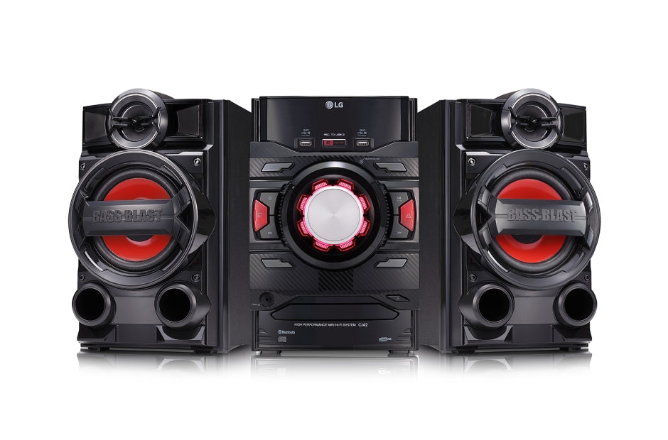 LG CJ42 sistemas de audio para el hogar Negro, Rojo Si 1 discos Frente