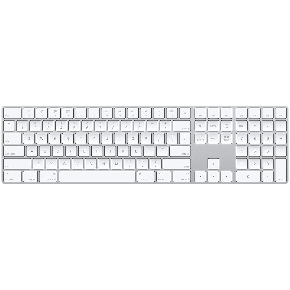 Apple MQ052LZ/A teclado Universal Bluetooth QWERTY Inglés Blanco, Tamaño completo (100%), Inalámbrico