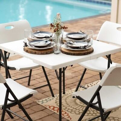 Lifetime 80273 mesa para exterior Negro, Blanco Forma cuadrada