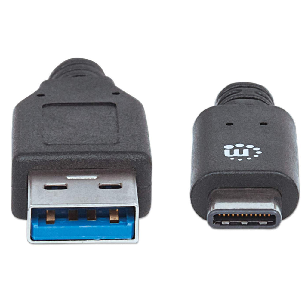 Manhattan Cable USB-C a USB-A, 1 m, macho a macho, 10 Gbps (USB 3.2 Gen 2 / USB 3.1), 3 A (carga rápida), negro, garantía de por vida, equivalente a USB31AC1M Cable USB 3.2 Gen 2 (3.1 Gen 2) USB A USB C Macho