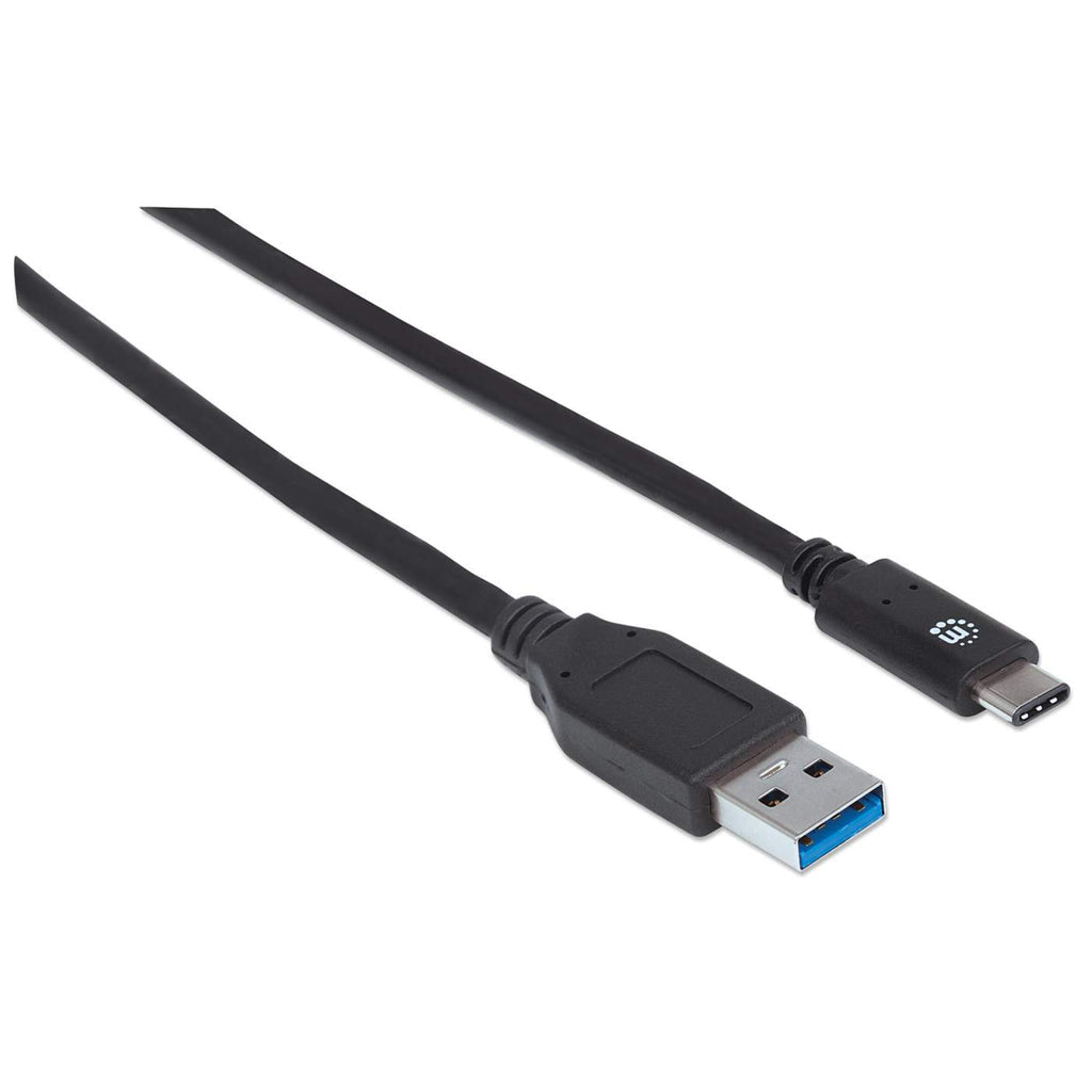 Manhattan Cable USB-C a USB-A, 1 m, macho a macho, 10 Gbps (USB 3.2 Gen 2 / USB 3.1), 3 A (carga rápida), negro, garantía de por vida, equivalente a USB31AC1M Cable USB 3.2 Gen 2 (3.1 Gen 2) USB A USB C Macho