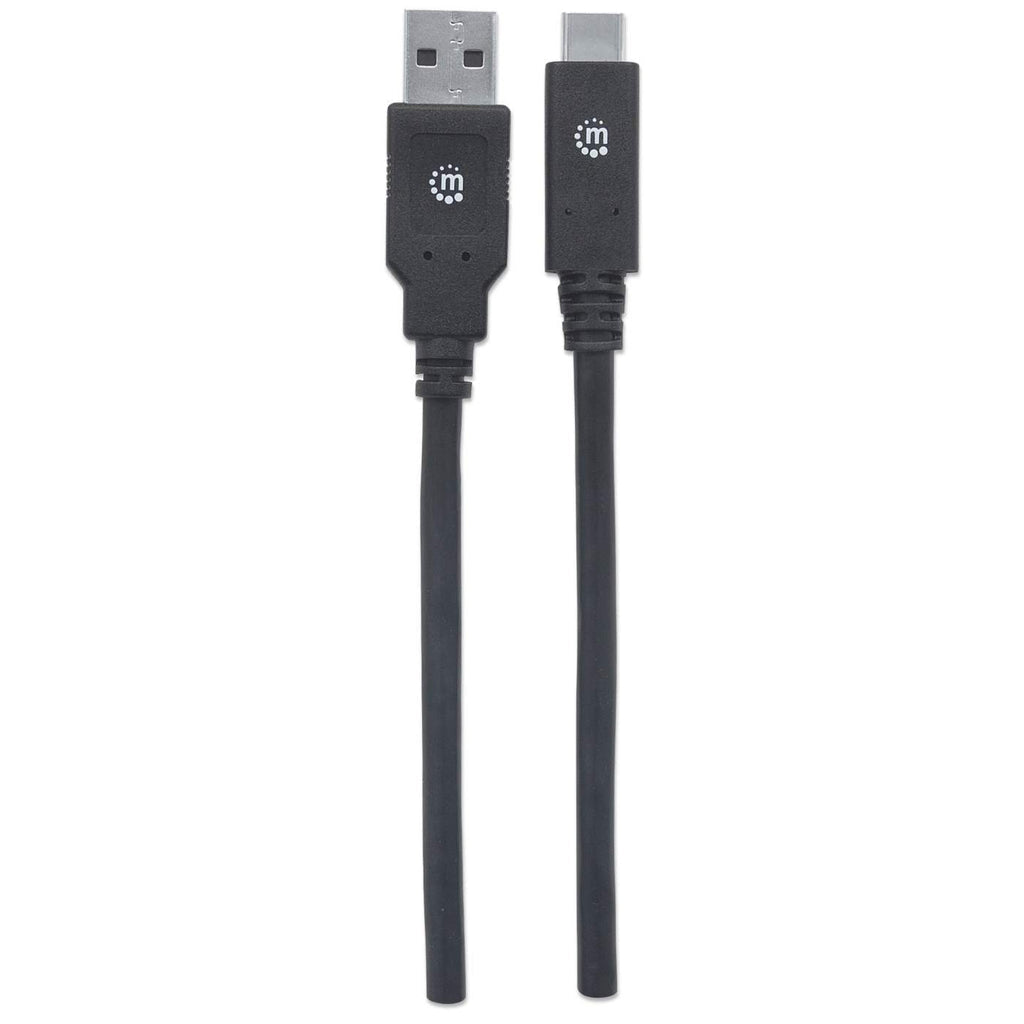 Manhattan Cable USB-C a USB-A, 2 m, macho a macho, 5 Gbps (USB 3.2 Gen1 / USB 3.0), 3 A (carga rápida), negro, garantía de por vida Cable USB 3.2 Gen 1 (3.1 Gen 1) USB C USB A Macho