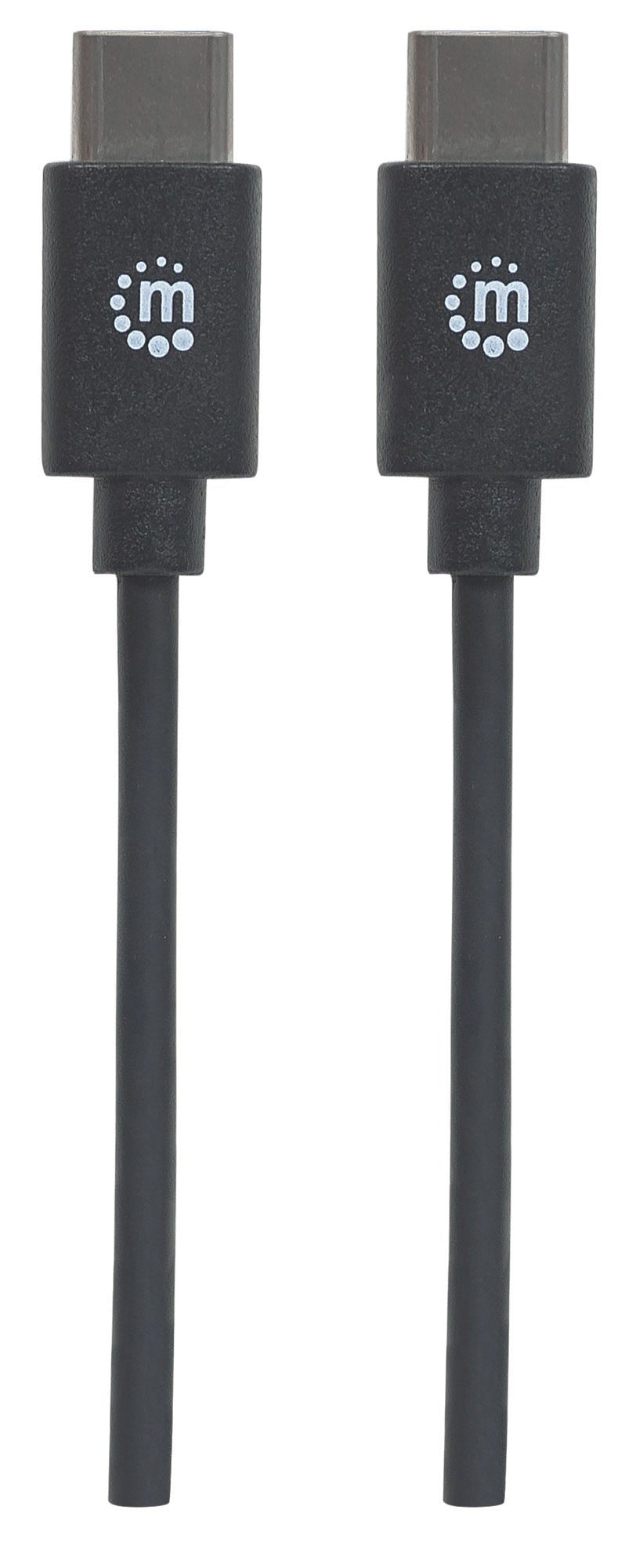Manhattan Cable USB-C a USB-C, 2 m, macho a macho, 480 Mbps (USB 2.0), 3 A, negro, garantía de por vida, equivalente a USB2CC2M Cable USB 2.0 USB C USB C Macho