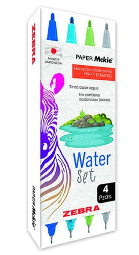 409SWTMXE004 - Zebra 409SWTMXE004 marcadores 4 pieza(s) Punta fina Colores surtidos Plástico