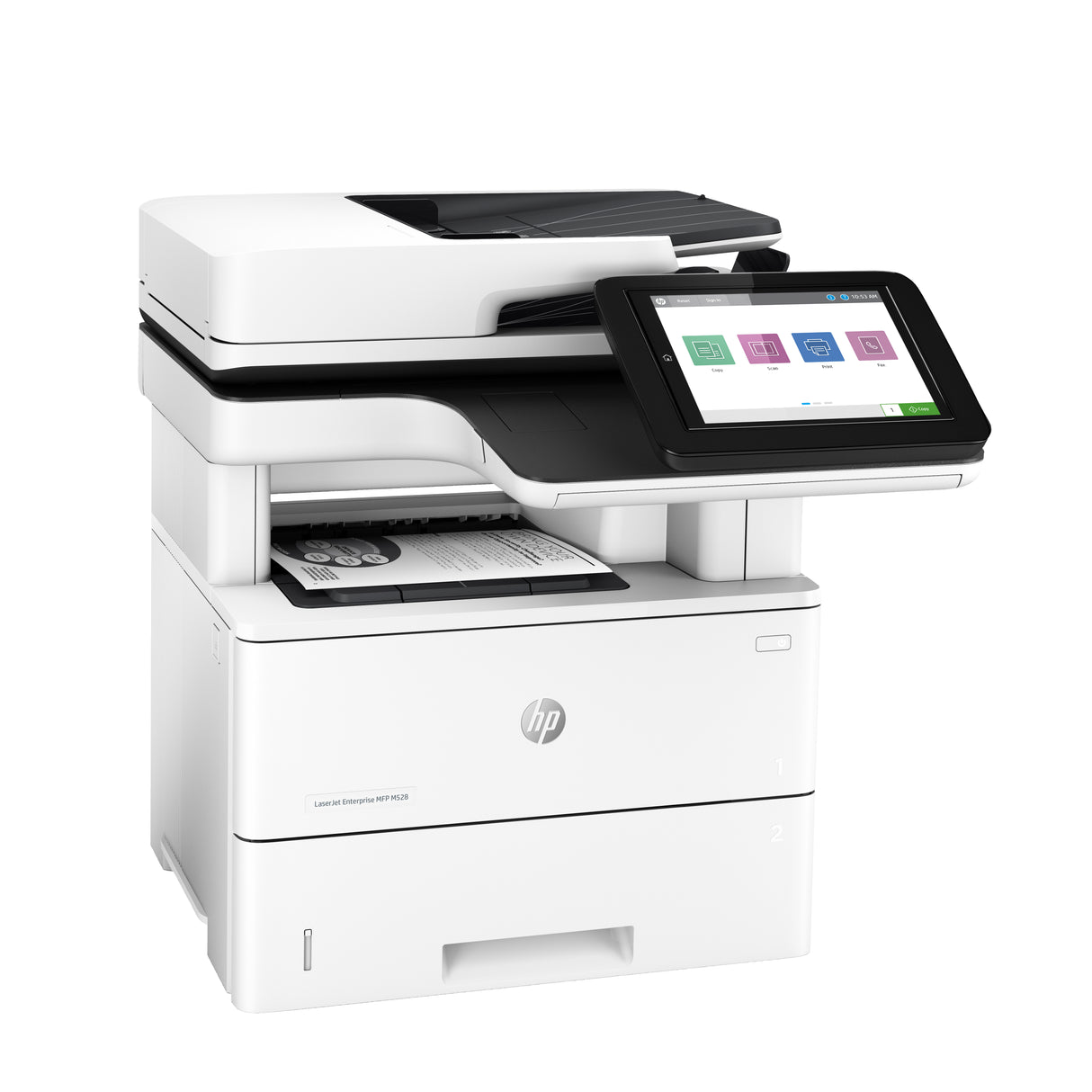 HP LaserJet Enterprise M528dn Conexiones inalámbricas Multifunction Blanco y negro Impresora, Copiadora, escáner; Doble cara