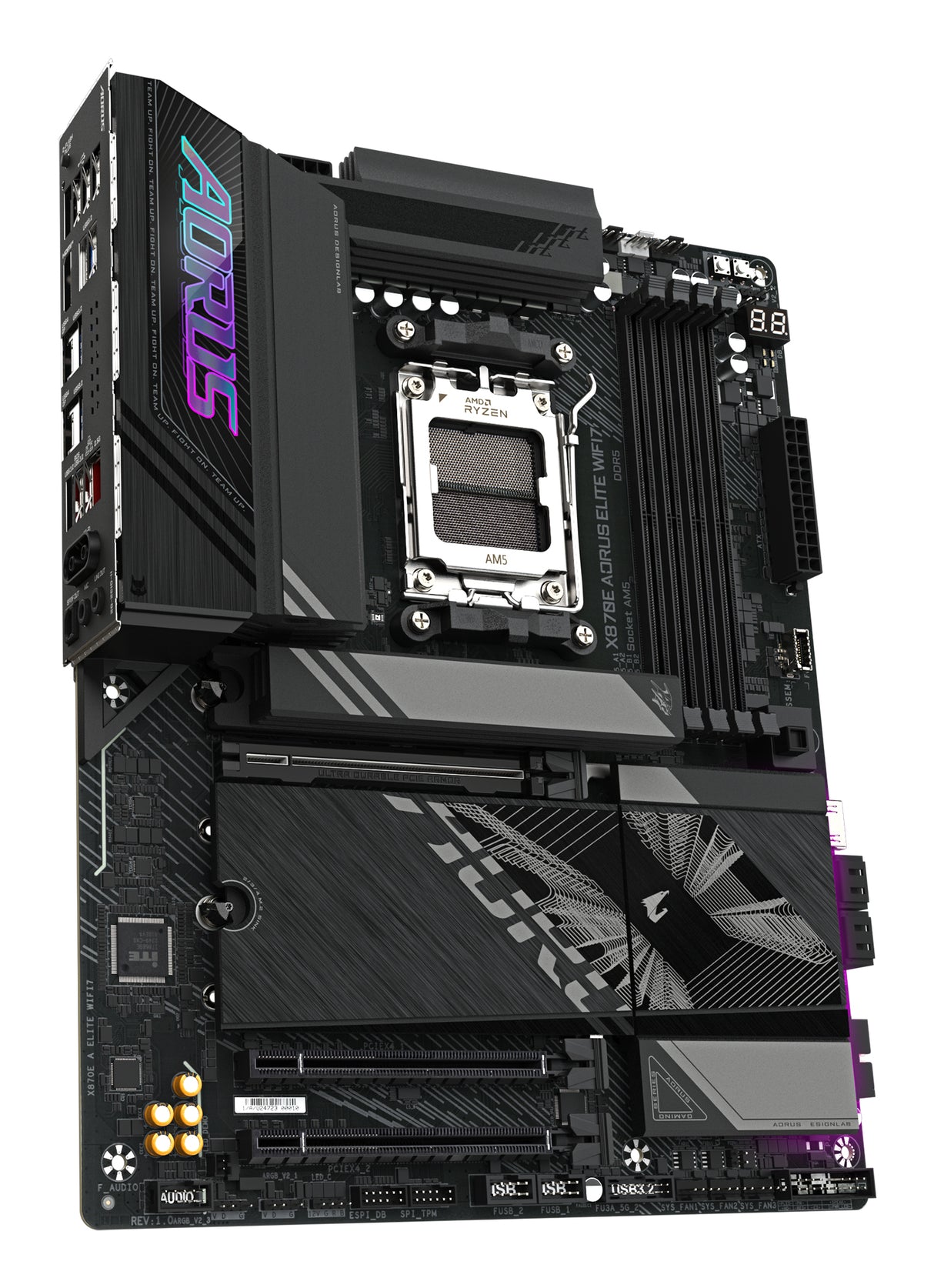 GIGABYTE X870E AORUS ELITE WIFI7 Placa Base - Compatible con CPUs AMD Ryzen 9000, 16+2+2 fases VRM digitales, hasta 8000Hz DDR5 (OC), 3xPCIe 5.0 + 1xPCIe 4.0, Wi-Fi 7, LAN 2.5GbE, USB 4 placas base AMD Zócalo AM5 Zócalo AM5 256 GB